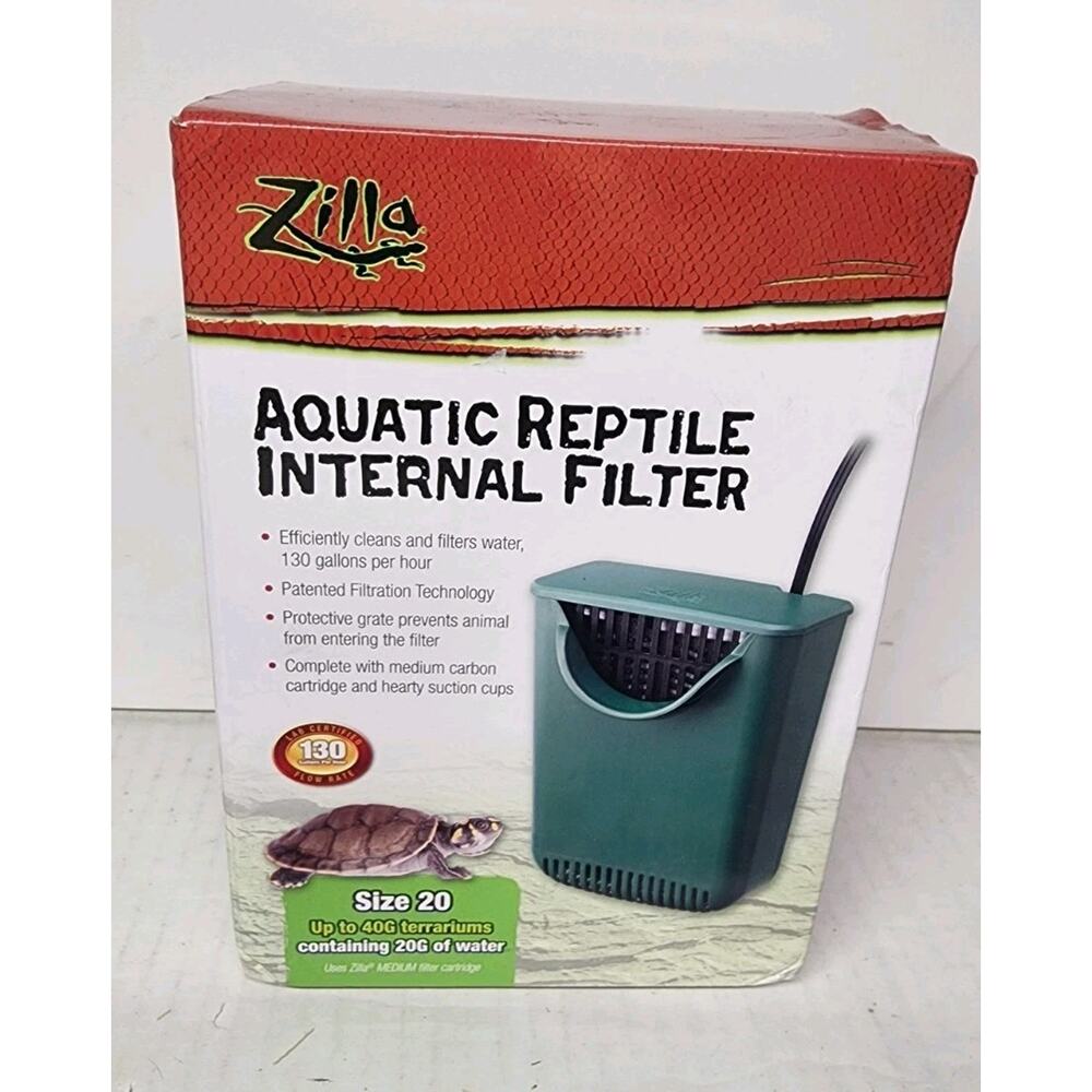 ZILLA Aquatic Reptile Internal FILTER SIZE 20 Up To 20 Gallon Carbon Filter